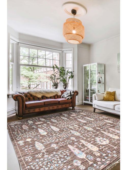 Pakistani Modern Ersari 8'0" x 9'11" Hand-knotted Silk, Wool Rug 