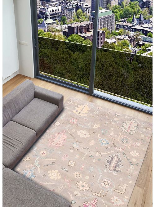 Pakistani Modern Oushak 7'10" x 9'10" Hand-knotted Wool Rug 