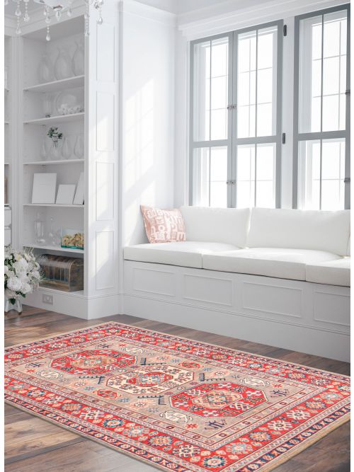 Afghan Uzbek Ghazni 4'0" x 5'10" Hand-knotted Wool Rug 