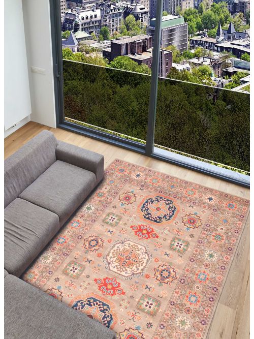 Afghan Uzbek Ghazni 6'9" x 10'4" Hand-knotted Wool Rug 