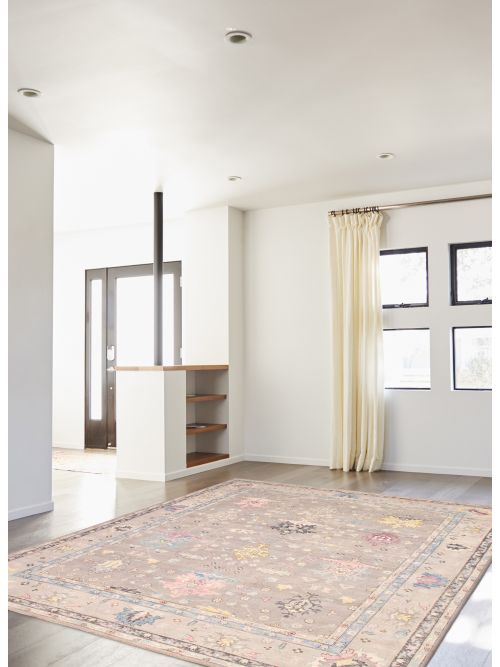 Pakistani Modern Oushak 12'6" x 15'3" Hand-knotted Wool Rug 
