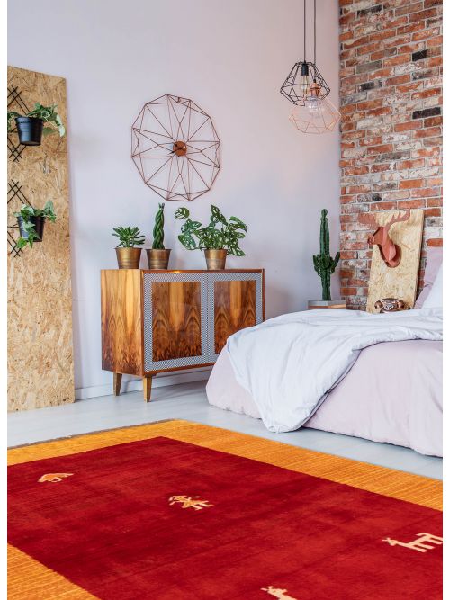 Persian Style Kashkuli Gabbeh 4'3" x 5'8" Hand-knotted Wool Rug 