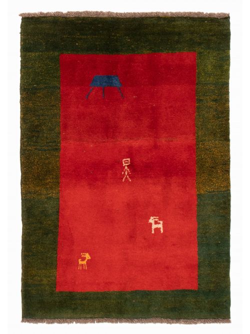 Persian Style Kashkuli Gabbeh 4'5" x 5'10" Hand-knotted Wool Rug 