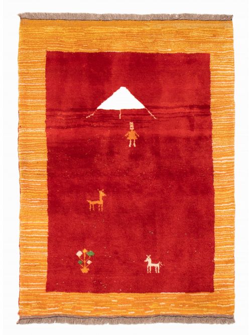 Persian Style Kashkuli Gabbeh 4'6" x 5'8" Hand-knotted Wool Rug 