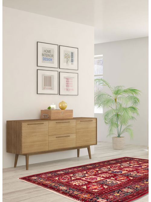Persian Style 3'8" x 5'5" Hand-knotted Wool Rug 