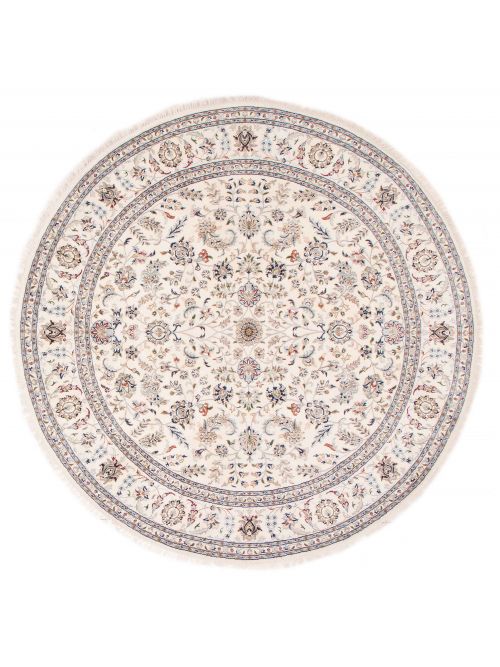 Indian Nain 8'4" x 8'4" Hand-knotted Silk & Wool Rug 