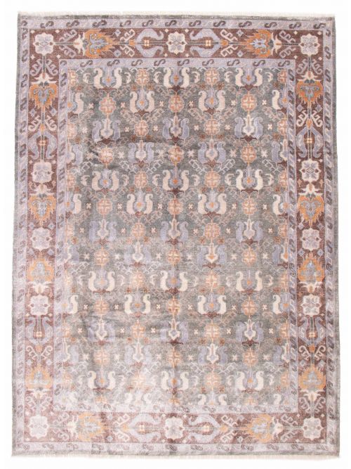Indian Jules Oushak 8'10" x 12'0" Hand-knotted Silk Rug 