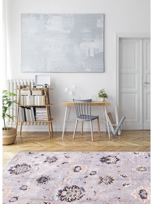 Indian Jules Oushak 8'10" x 11'10" Hand-knotted Silk Rug 