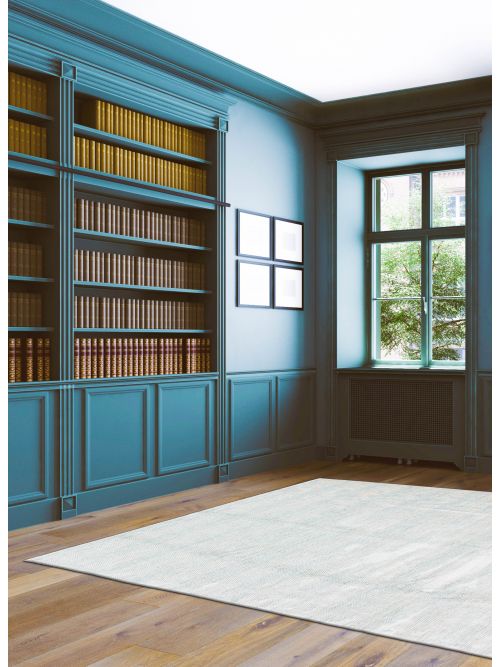 Indian Silk Shadow 9'2" x 12'0" Hand Loomed Viscose & Wool Rug 