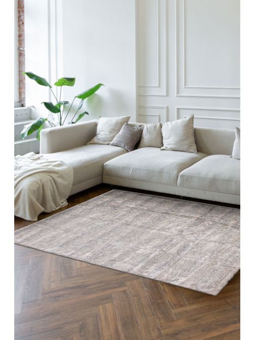 Indian Silk Shadow 9'3" x 12'0" Hand Loomed Viscose & Wool Rug 