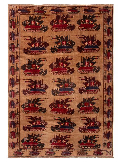 Afghan Teimani 6'3" x 8'10" Hand-knotted Wool Rug 