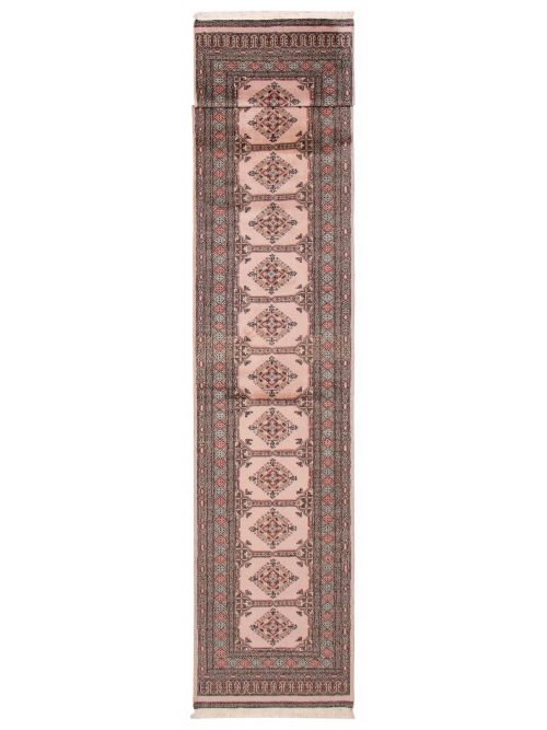 Pakistani Finest Peshawar Bokhara 2'7" x 19'2" Hand-knotted Wool Rug 