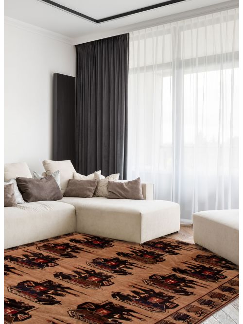 Afghan Teimani 6'9" x 9'0" Hand-knotted Wool Rug 