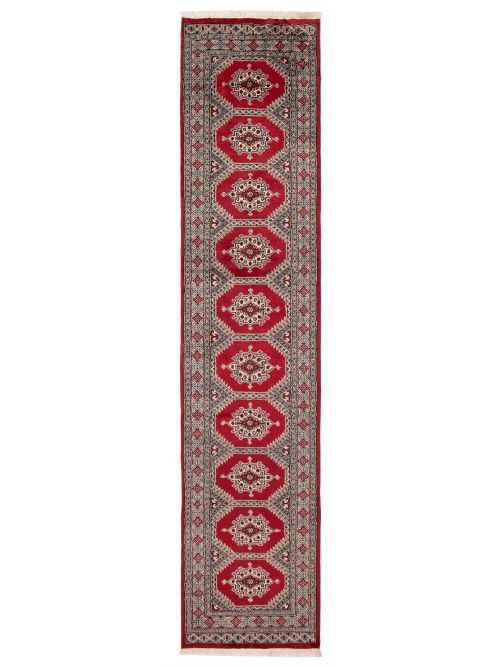 Pakistani Finest Peshawar Bokhara 2'6" x 11'3" Hand-knotted Wool Rug 