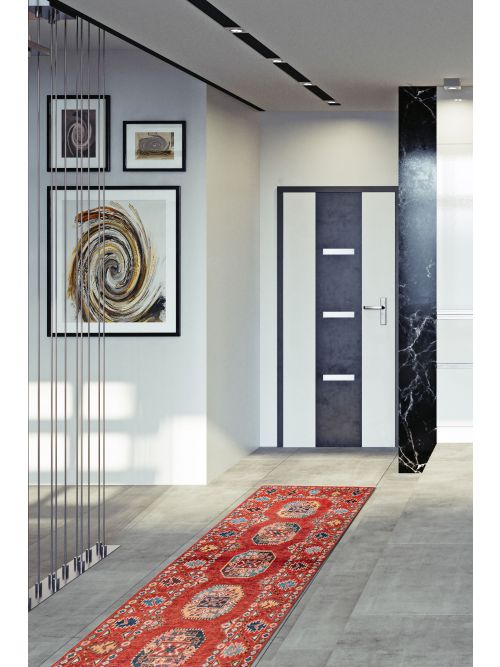 Afghan Uzbek Ghazni 2'7" x 9'5" Hand-knotted Wool Rug 