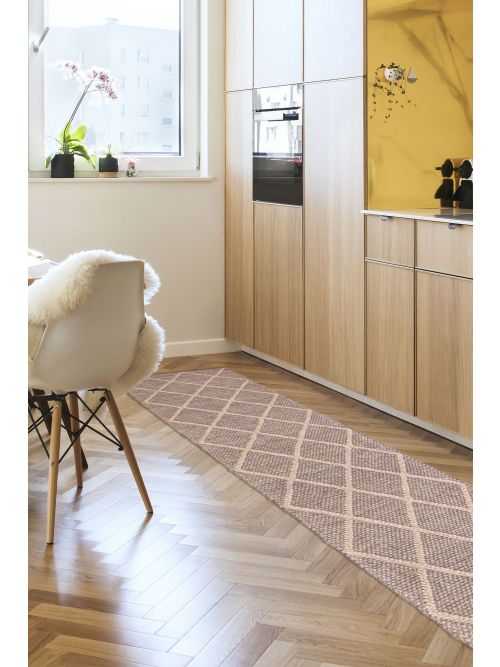 Indian Sienna 2'3" x 15'6" Braid weave Wool Rug 