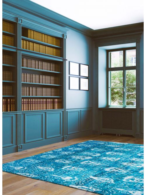 Indian Sari Silk 9'9" x 13'8" Hand-knotted Silk Rug 