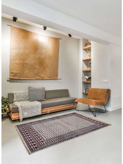 Indian Kashmir 3'11" x 6'3" Hand-knotted Viscose Rug 