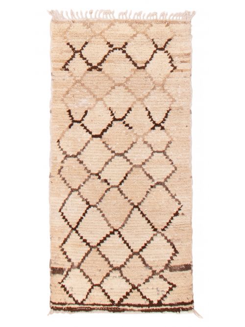 Moroccan Beni Ourain 2'6" x 5'1" Hand-knotted Wool Rug 