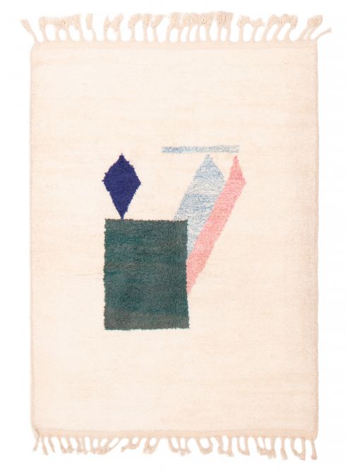 Moroccan Beni Ourain 6'0" x 8'3" Hand-knotted Wool Rug 