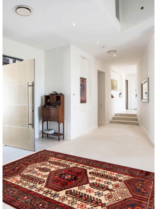 Persian Style 3'2" x 4'11" Hand-knotted Wool Rug 