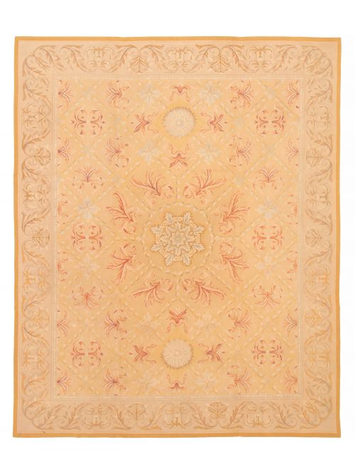 Chinese Dynasty 7'7" x 9'6" Flat-Weave Wool Tapestry Kilim 