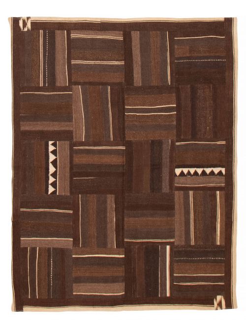 Turkish Anatolia Patch 6'0" x 7'8" Flat-Weave Wool Kilim 