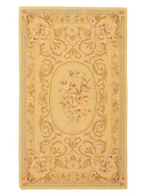 Chinese Dynasty 2'11" x 4'11" Flat-Weave Cotton Tapestry Kilim 