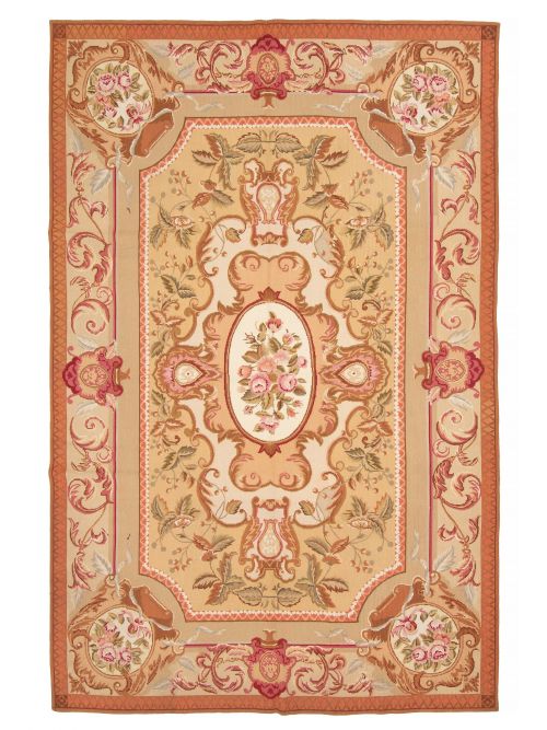 Chinese Dynasty 5'7" x 8'7" Flat-Weave Cotton Tapestry Kilim 