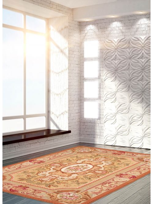 Chinese Dynasty 5'7" x 8'7" Flat-Weave Cotton Tapestry Kilim 