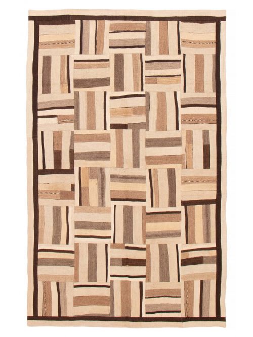 Turkish Anatolia Patch 6'4" x 10'0" Flat-Weave Wool Kilim 