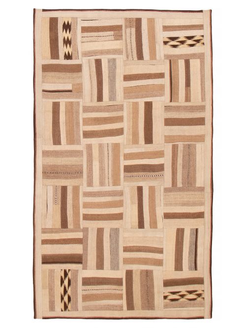 Turkish Anatolia Patch 5'7" x 9'6" Flat-Weave Wool Kilim 