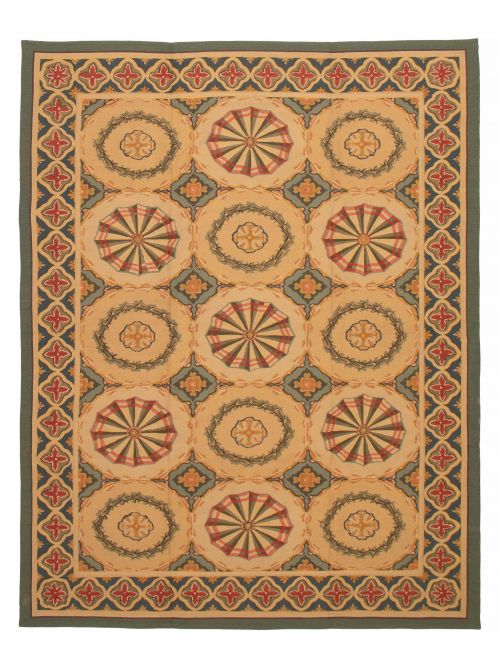 Chinese Dynasty 9'0" x 11'5" Flat-Weave Wool Tapestry Kilim 