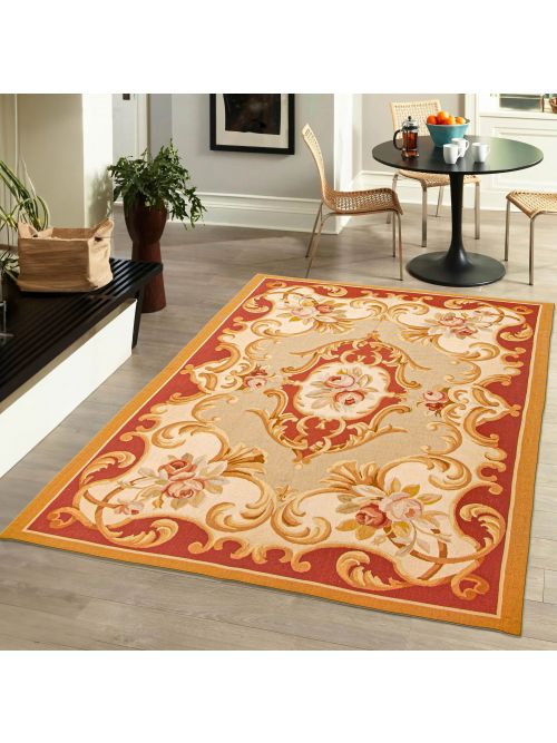 Chinese Dynasty 3'10" x 6'0" Flat-Weave Wool Tapestry Kilim 