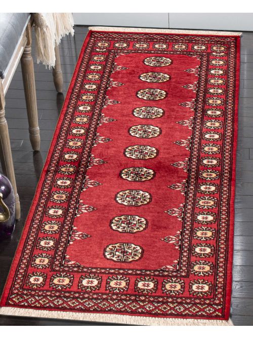 Pakistani Finest Peshawar Bokhara 2'6" x 6'7" Hand-knotted Wool Rug 