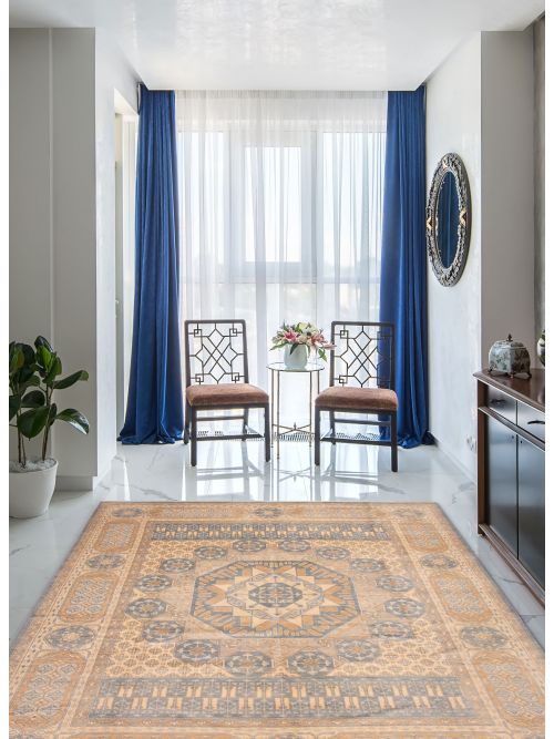 Indian Mystique 12'6" x 14'1" Hand-knotted Wool Rug 