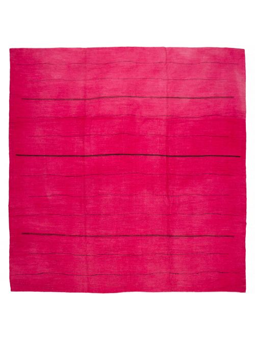Pakistani Lahor Finest 12'11" x 13'1" Flat-Weave Wool Tapestry Kilim 