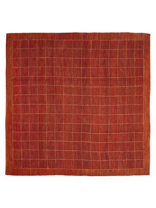 Pakistani Lahor Finest 13'2" x 13'2" Flat-Weave Wool Tapestry Kilim 