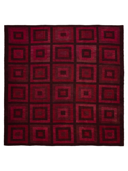 Pakistani Lahor Finest 12'7" x 12'10" Flat-Weave Wool Tapestry Kilim 