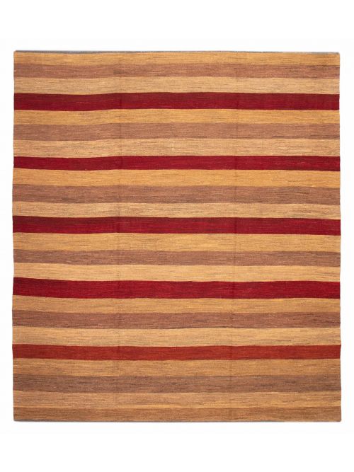 Pakistani Lahor Finest 13'1" x 14'6" Flat-Weave Wool Tapestry Kilim 