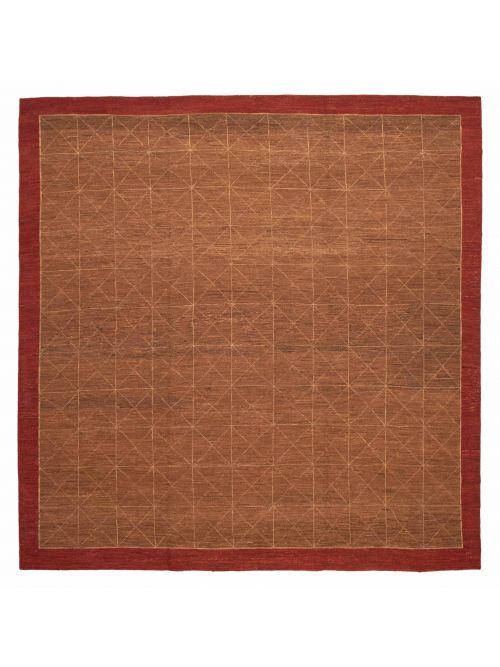 Pakistani Lahor Finest 12'9" x 13'1" Flat-Weave Wool Tapestry Kilim 