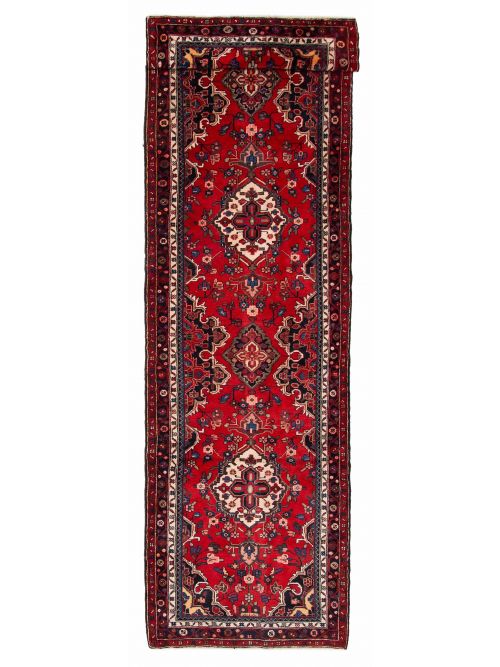 Persian Style 3'9" x 16'4" Hand-knotted Wool Runner Rug 