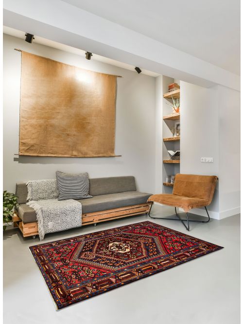 Persian Style 4'3" x 6'3" Hand-knotted Wool Rug 