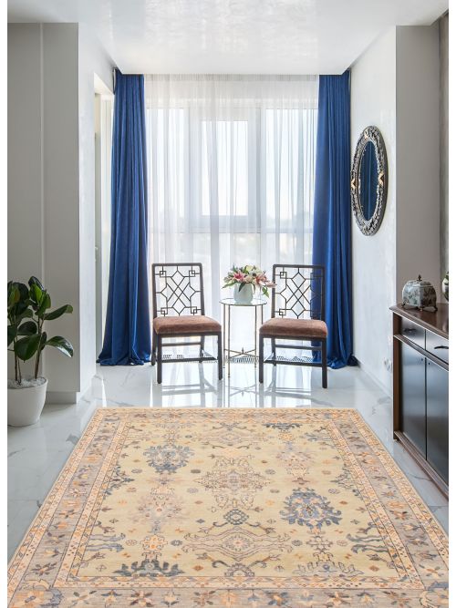 Indian Modern Oushak 7'10" x 10'3" Hand-knotted Wool Rug 