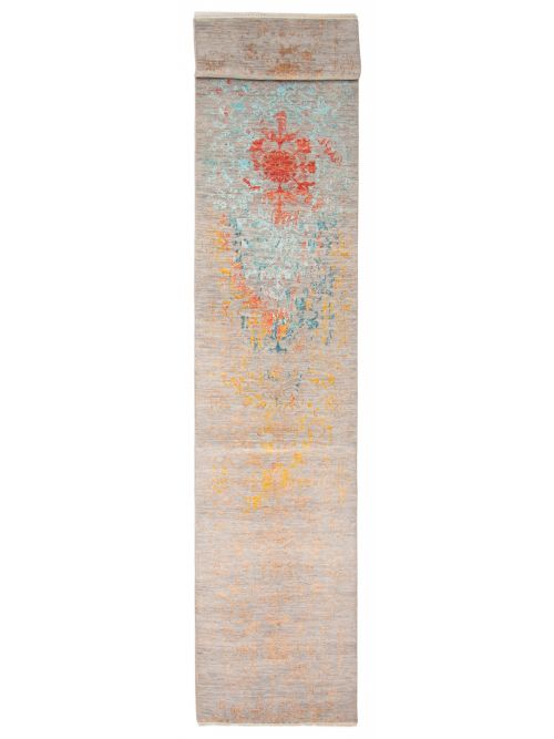 Indian Heritage 2'7" x 18'5" Hand-knotted Silk & Wool Runner Rug 