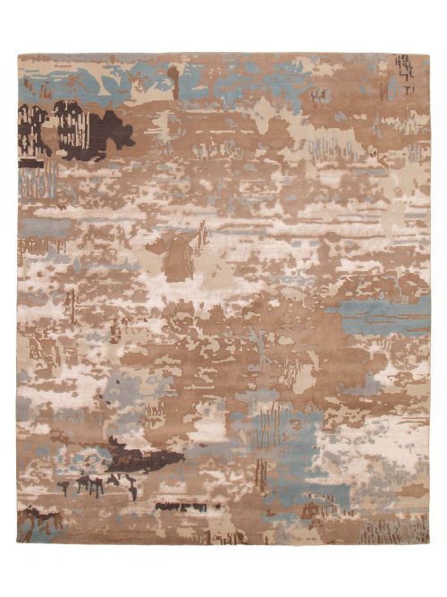 Indian Alma 8'1" x 9'7" Hand-knotted Silk & Wool Rug 