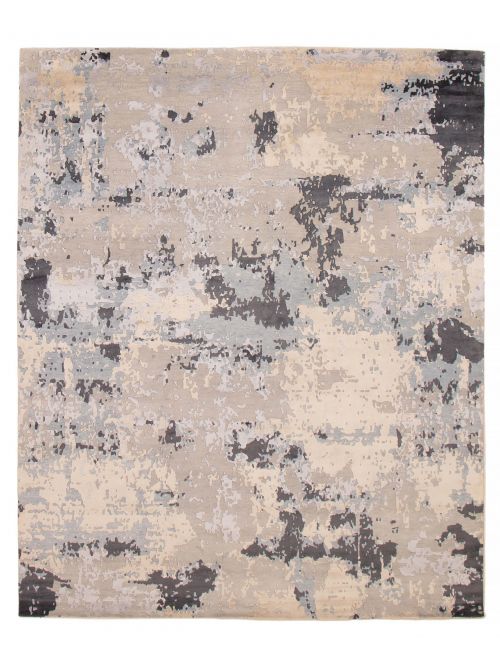 Indian Alma 7'10" x 9'9" Hand-knotted Silk & Wool Rug 