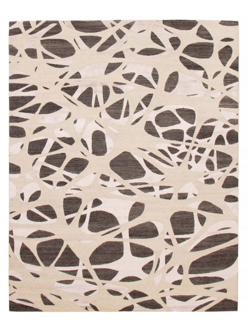 Indian Alma 7'10" x 9'10" Hand-knotted Silk & Wool Rug 