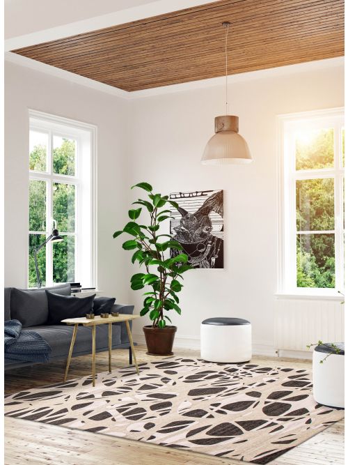 Indian Alma 7'10" x 9'10" Hand-knotted Silk & Wool Rug 