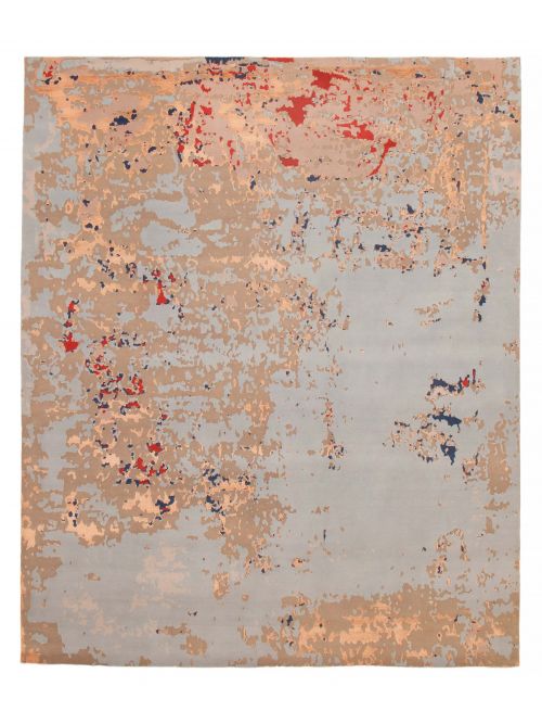 Indian Alma 8'1" x 10'1" Hand-knotted Silk & Wool Rug 